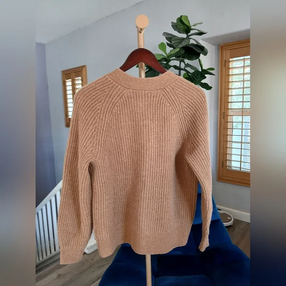 NWOT Everlane The Felted Merino Cardigan  in Deep Camel. Size XS (Oversized) - Picture 8 of 10